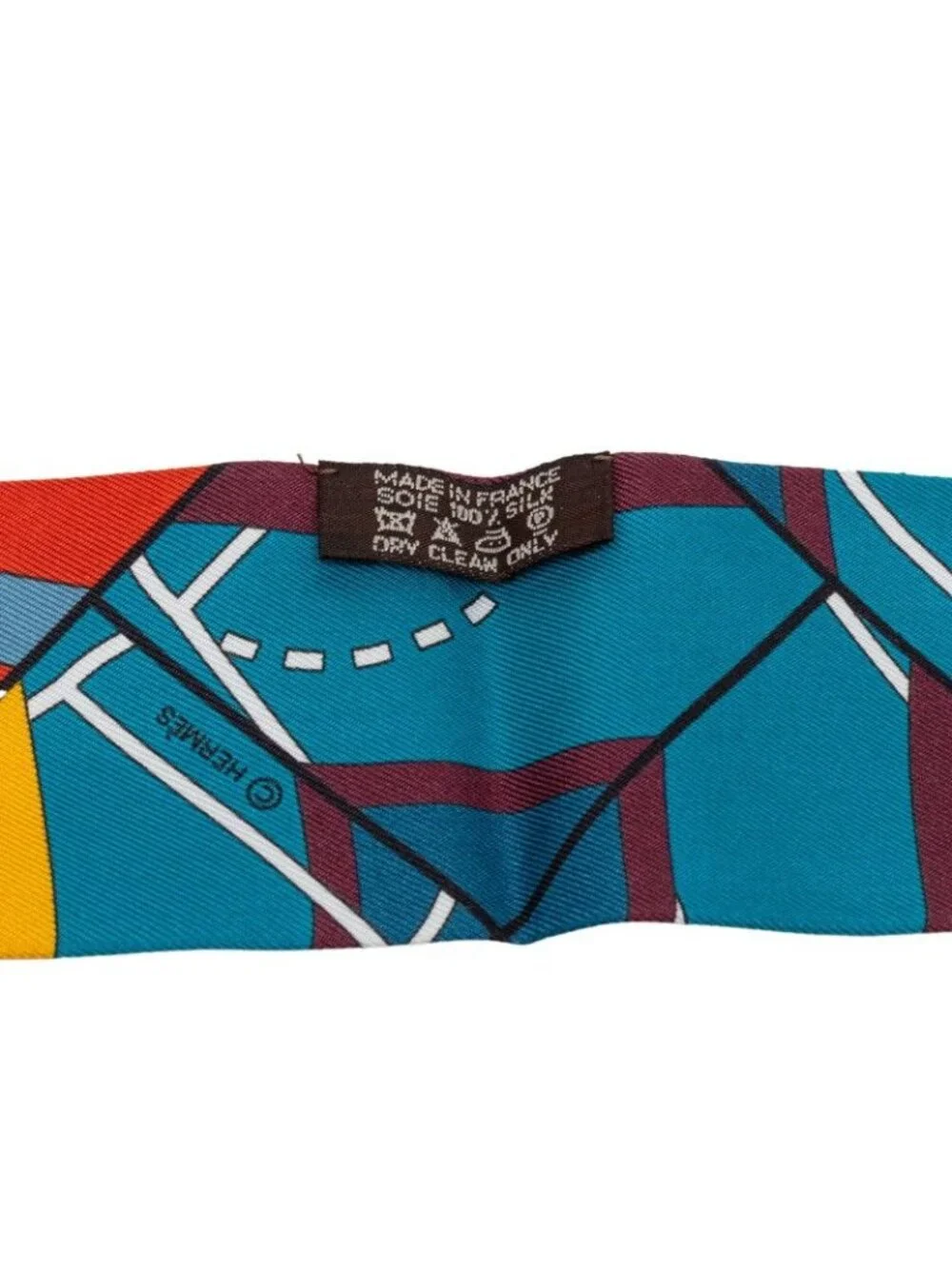 ★SOLD★ Hermes Scarf Blue Red Silk - Picture 4 of 5